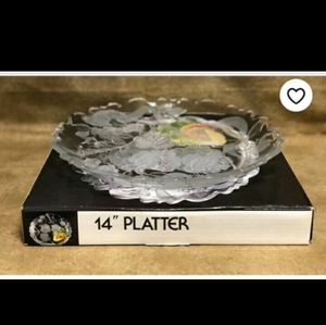 2001 large parade design embossed glass platter